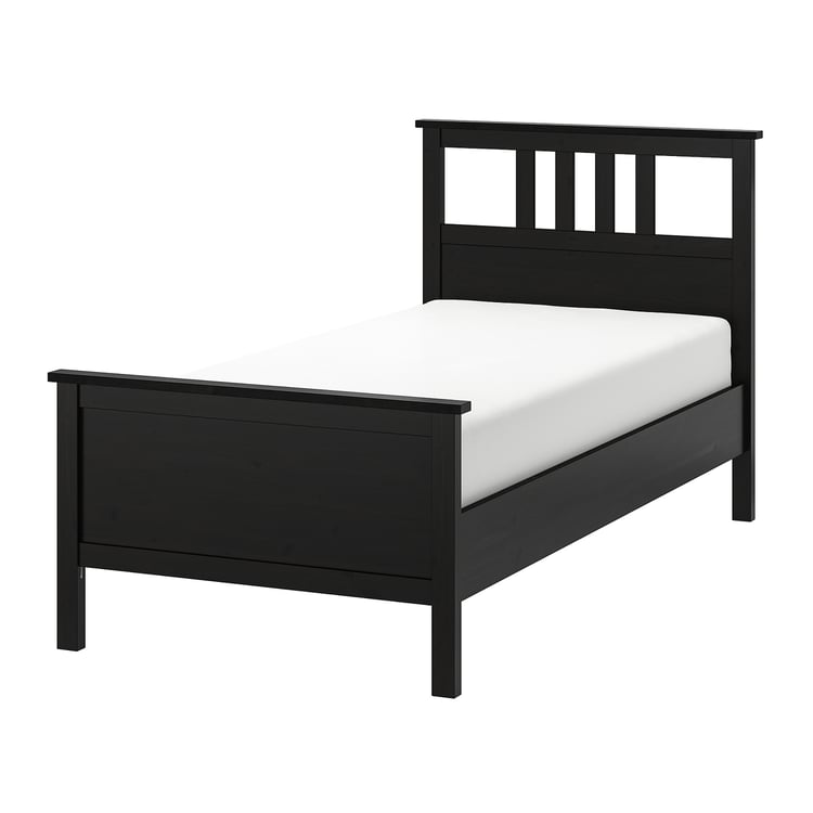 HEMNES bed frame, blackbrown/Luröy, Twin IKEA CA