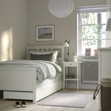 HEMNES Bed frame with 2 storage boxes, white stain/Lyngör white, Twin