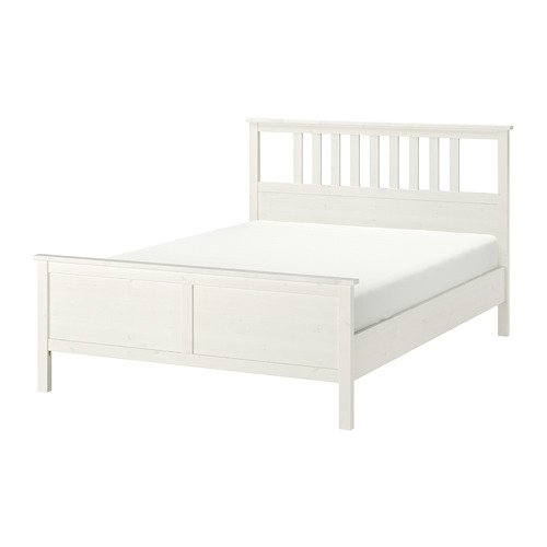 HEMNES Bed frame King, Luröy, white stain IKEA