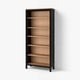 HEMNES Bookcase, black-brown/light brown, 35 3/8x77 1/2 "
