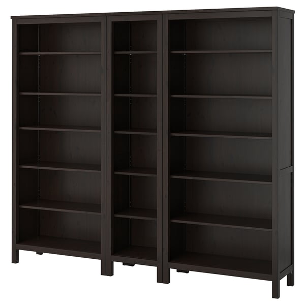 HEMNES Bookcase, black-brown, 90 1/8x77 1/2 "
