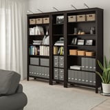 HEMNES Bookcase, black-brown, 90 1/8x77 1/2 "