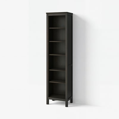 HEMNES Bookcase, black-brown, 19 1/4x77 1/2 "