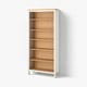 HEMNES Bookcase, white stain/light brown, 35 3/8x77 1/2 "