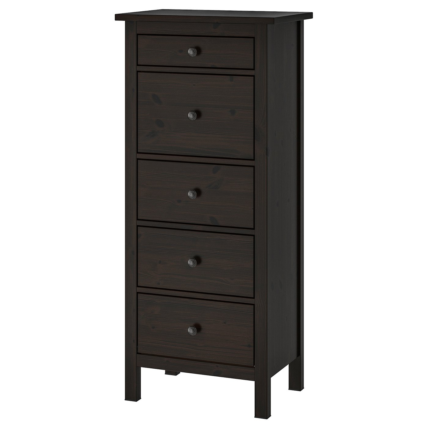 Hemnes 5 Drawer Chest Black Brown Ikea