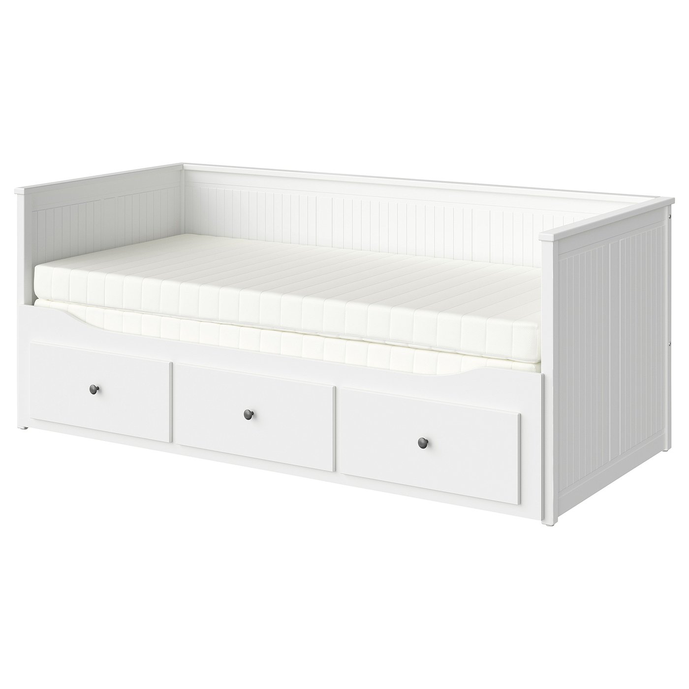 HEMNES Daybed with 3 drawers/2 mattresses, white/Meistervik firm, Twin