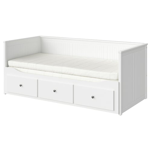 HEMNES Daybed with 3 drawers/2 mattresses, white/Minnesund firm, Twin IKEA CA