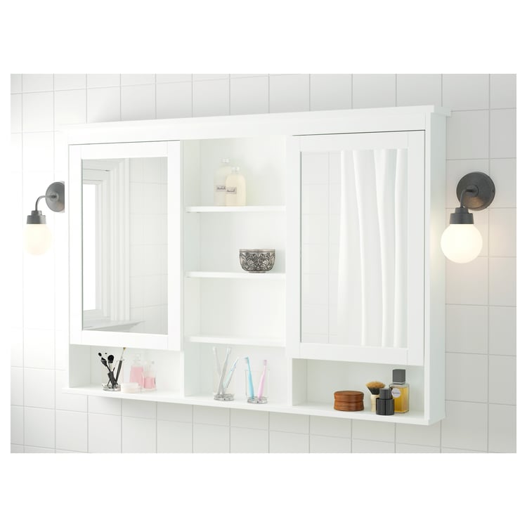 HEMNES Mirror with 2 doors, white, 140x98 cm (551/8x385/8
