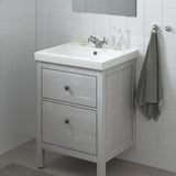 HEMNES / ORRSJÖN Sink cab w drawers/sink/tap, gray, 25x21 3/4x34 7/8 "