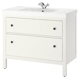 HEMNES / ORRSJÖN Sink cab w drawers/sink/tap, white, 37x21 3/4x34 7/8 "