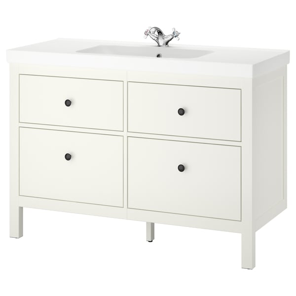 HEMNES / ORRSJÖN Vanity with drawers, white, 49x21 3/4x34 7/8 "