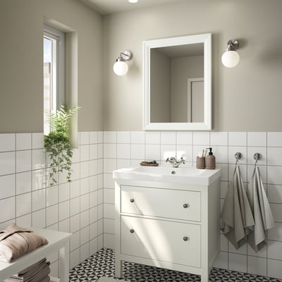 HEMNES / ORRSJÖN Vanity with drawers, white, 31x21 3/4x34 7/8 "