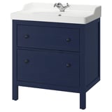 HEMNES / RUTSJÖN Sink cab w drawers/sink/tap, blue, 31 3/8x21 7/8x37 "