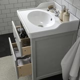 HEMNES / RUTSJÖN Sink cab w drawers/sink/tap, gray, 25 1/4x21 7/8x37 "