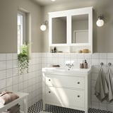 HEMNES / RUTSJÖN Sink cab w drawers/sink/tap, white, 37 3/8x21 7/8x37 "