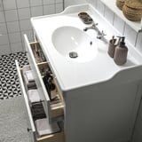 HEMNES / RUTSJÖN Sink cab w drawers/sink/tap, white, 37 3/8x21 7/8x37 "