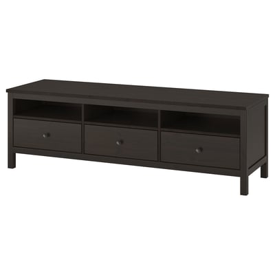 HEMNES TV bench, black-brown, 72x18 1/2x22 1/2 "