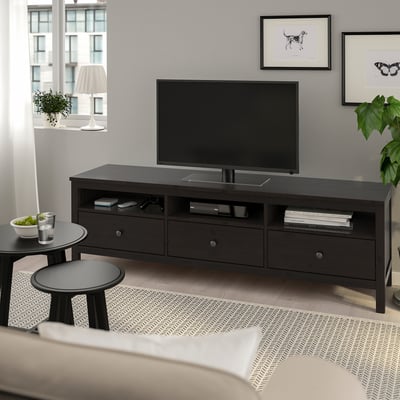 HEMNES TV bench, black-brown, 72x18 1/2x22 1/2 "