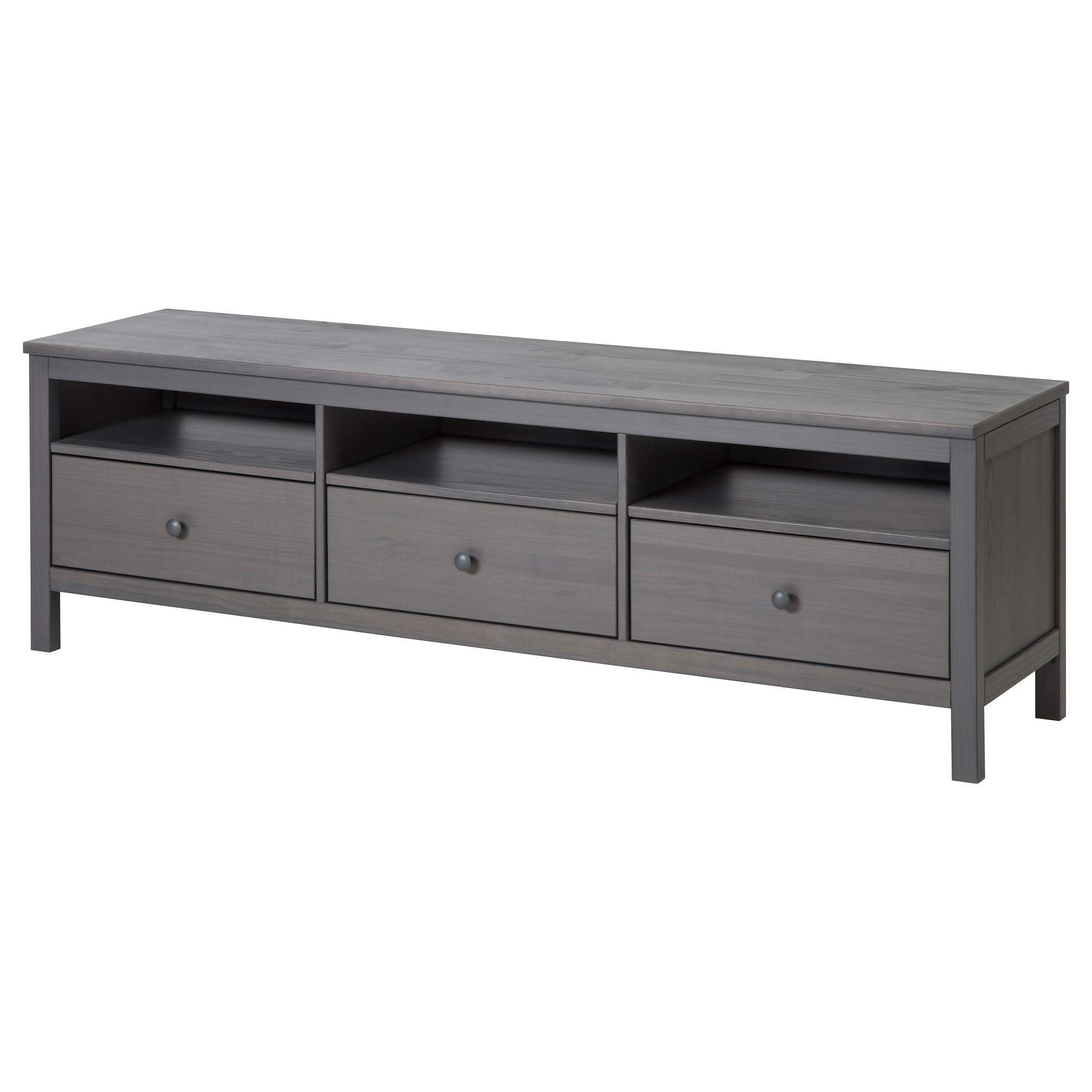 HEMNES TV bench, dark gray stained, 72x181/2" (183x47 cm) IKEA