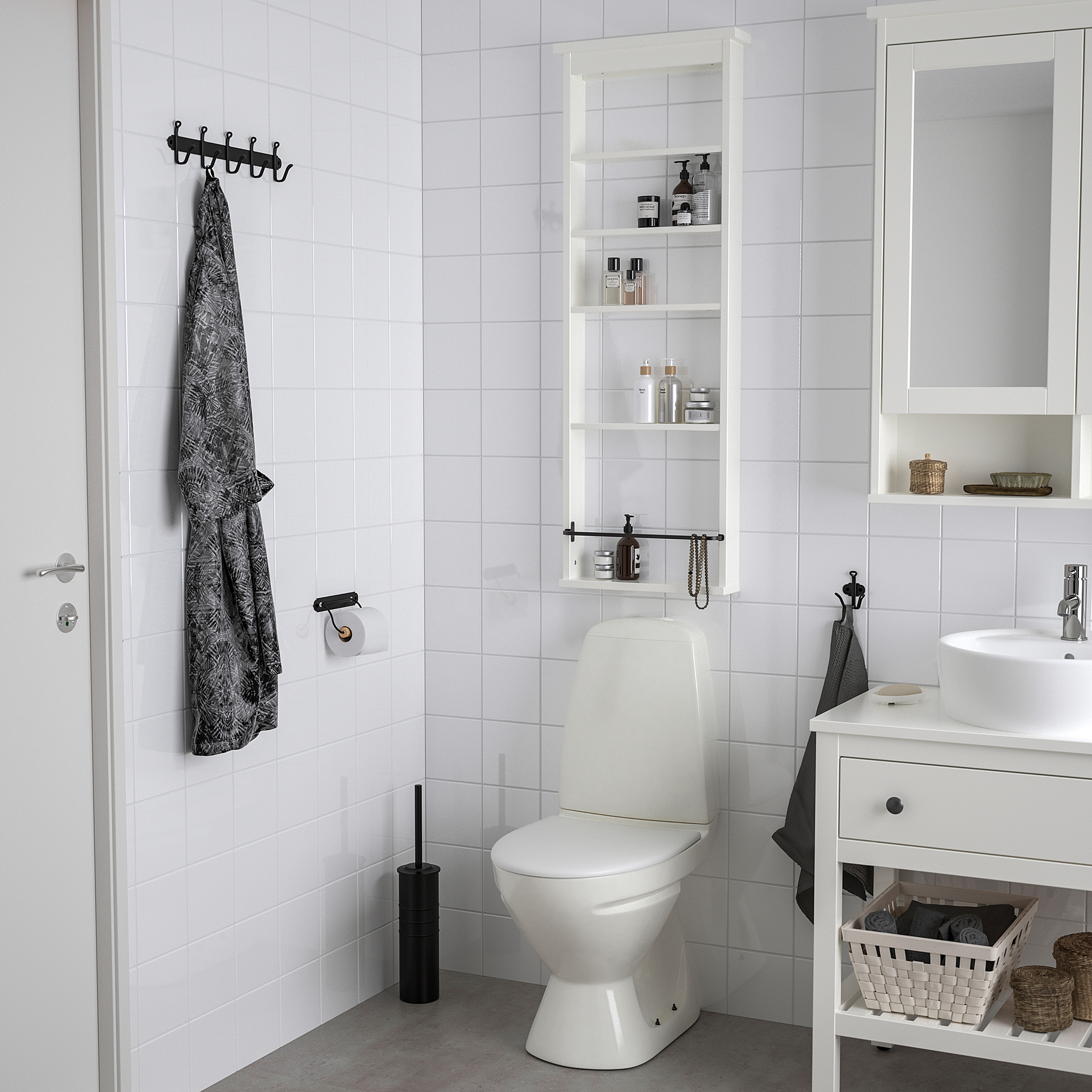 HEMNES Wall shelf, white, 16 1/2x46 1/2 "