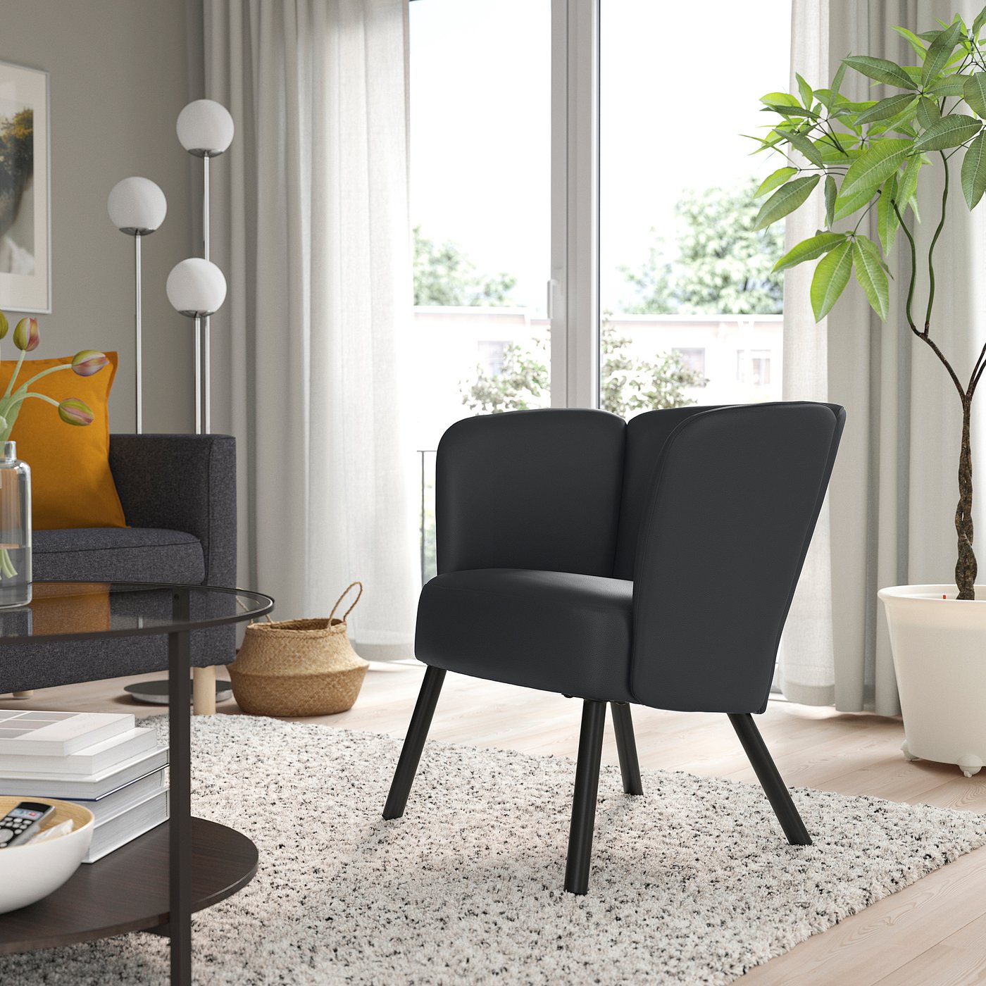 HERRÅKRA armchair, Skulsta black - IKEA CA
