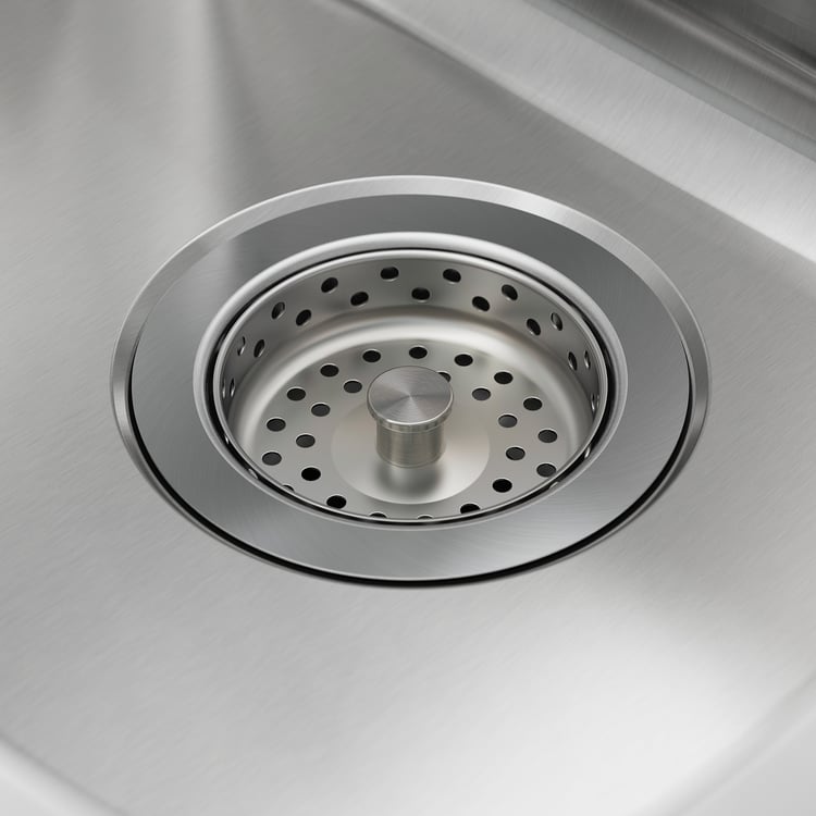 HILLESJÖN Double bowl dual mount sink, stainless steel, 75x46 cm (291