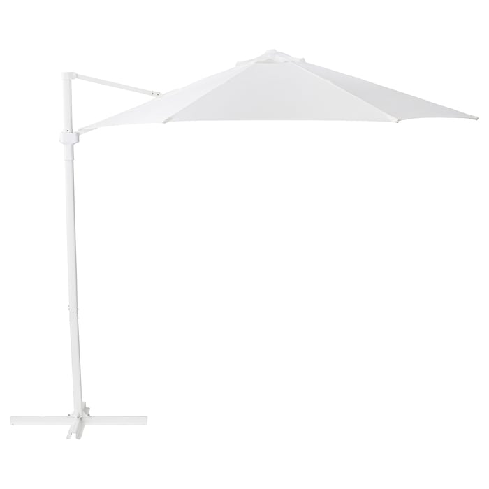 HÖGÖN Offset patio umbrella, white, 270 cm (1061/4") IKEA CA