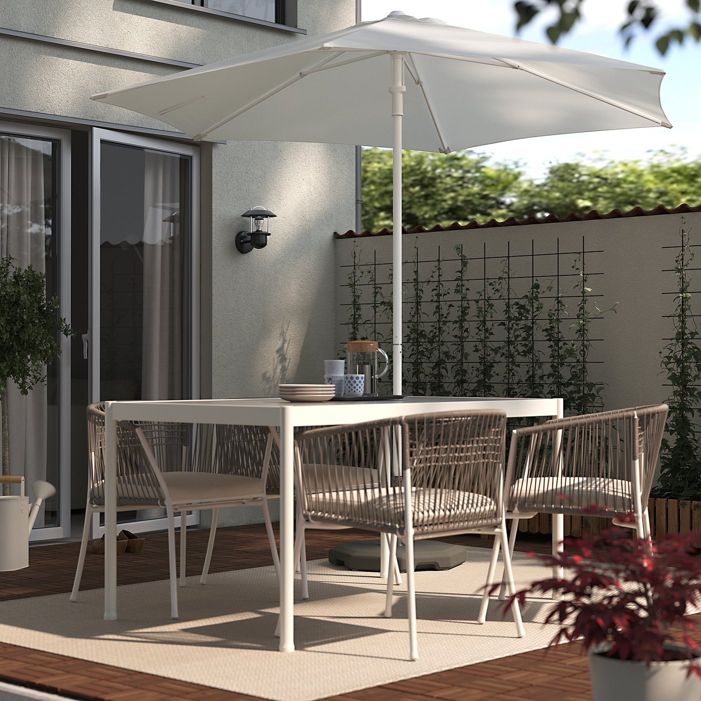 HÖGÖN Patio umbrella, white, 270 cm (1061/4) - IKEA CA