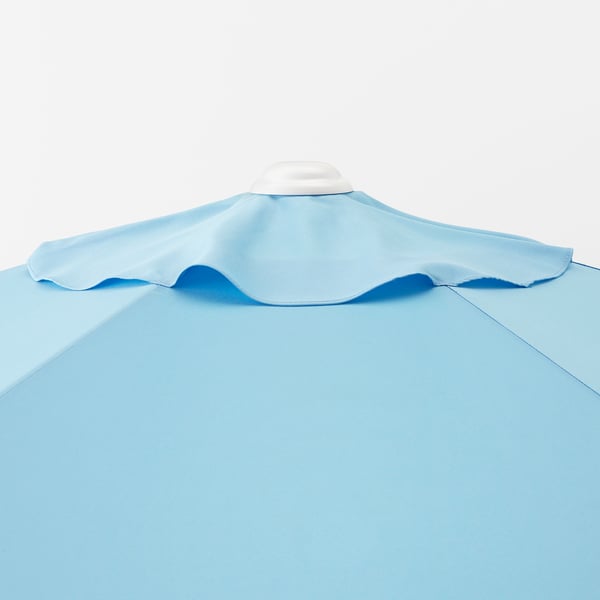 Hogon Patio Umbrella With Base Light Blue Gryto Dark Gray Ikea