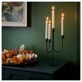 HÖSTAGILLE Candelabra, black, 15 "