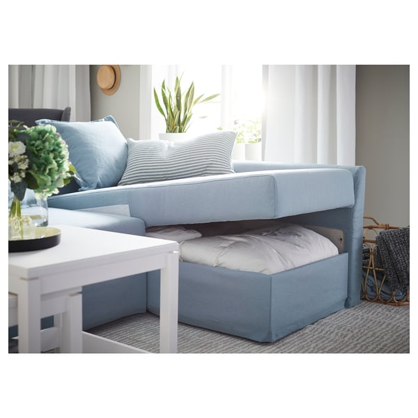 HOLMSUND Corner sofa-bed - Orrsta light blue - IKEA
