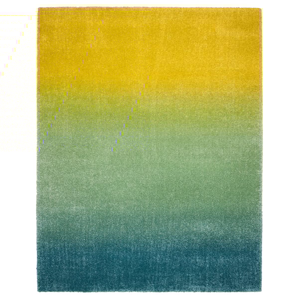 HOTELLRUM Rug, high pile, blue/green yellow, 7 ' 10 "x9 ' 10 "