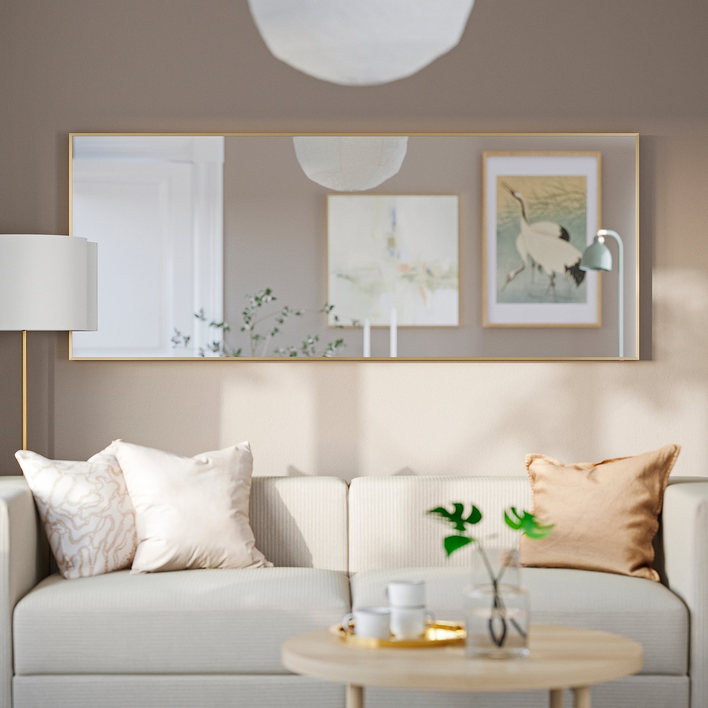 HOVET mirror, gold-colour, 78x196 cm (303/4x771/8