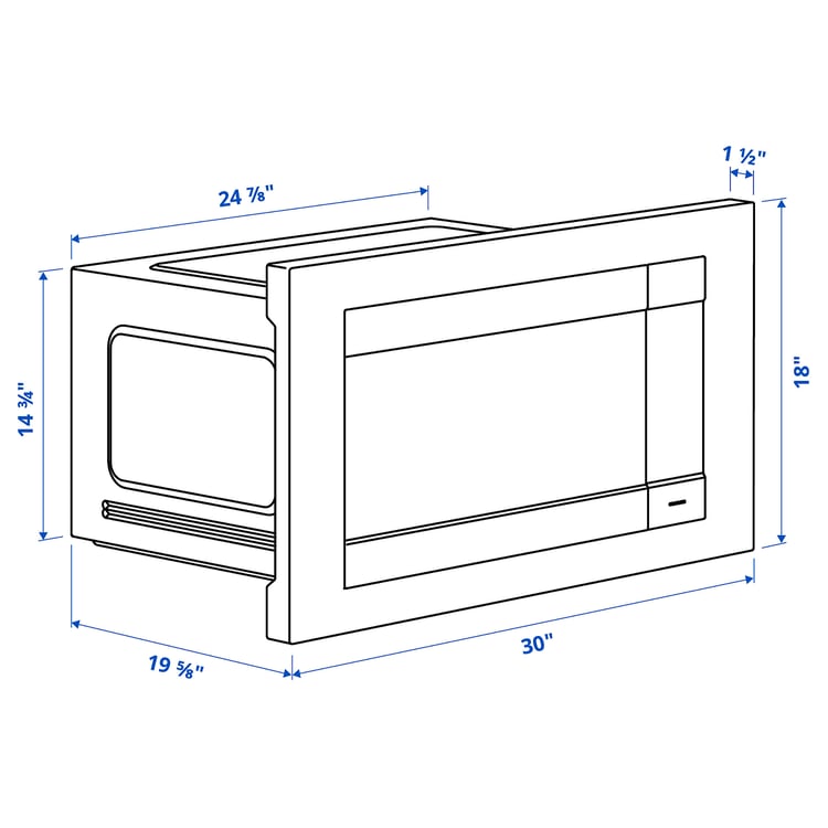HUVUDSAKLIG builtin microwave, Stainless steel IKEA CA