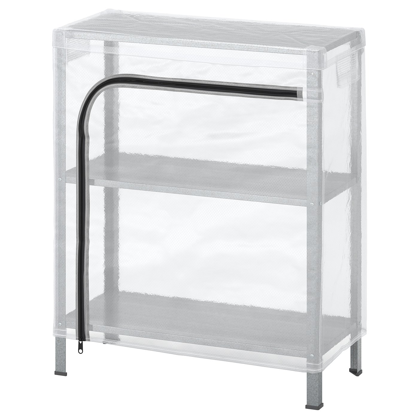 HYLLIS Shelf unit with cover transparent IKEA
