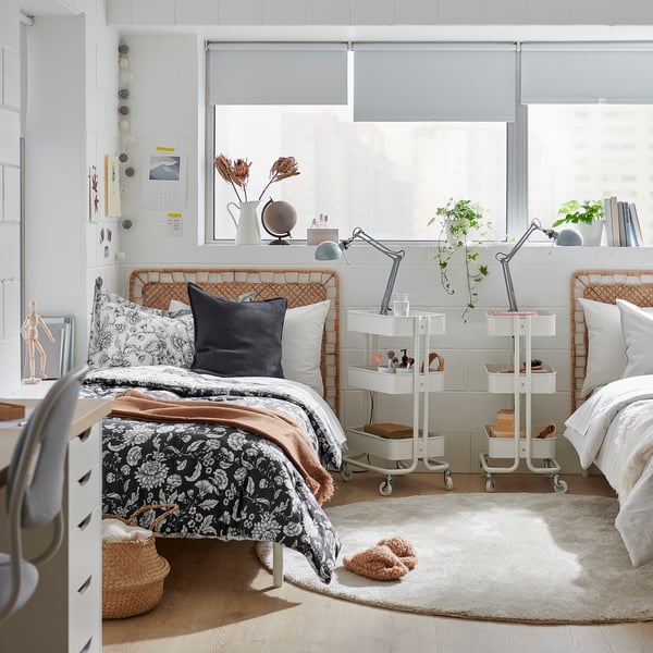 IDALINNEA Comforter set, white/gray, Twin/Twin X-long