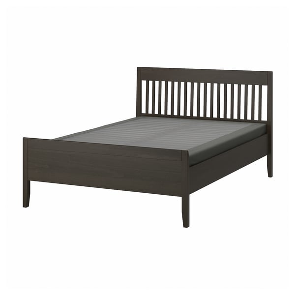 IDANÄS Bed frame, dark brown/Lyngör dark gray, Queen