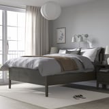 IDANÄS Bed frame, dark brown/Lyngör dark gray, Queen