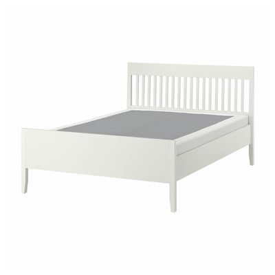IDANÄS Bed frame, white/Lyngör white, Queen