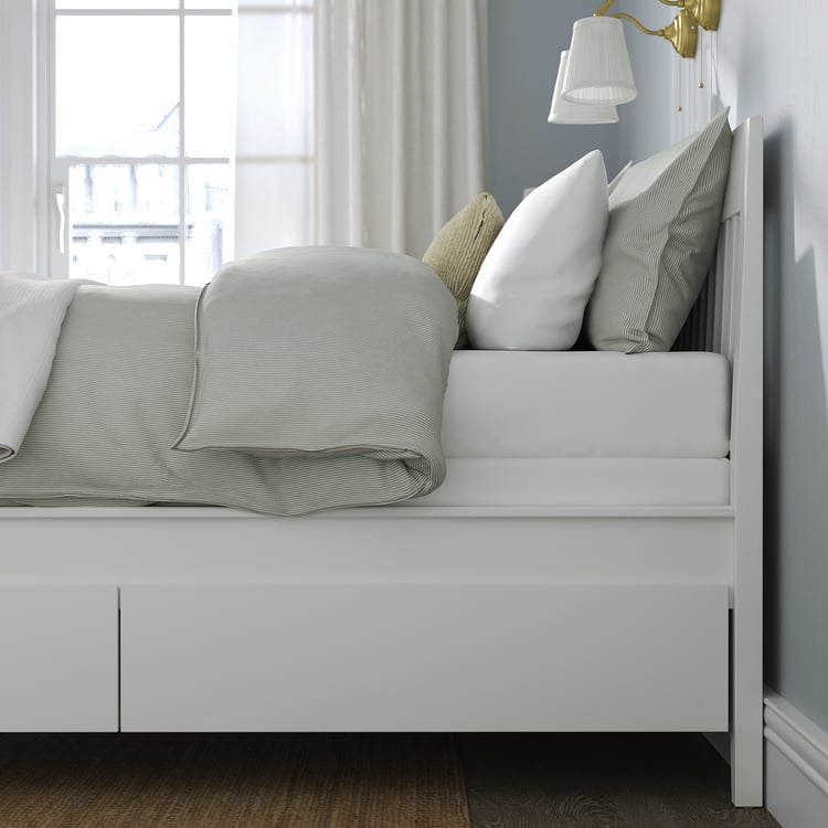 IDANÄS Bed frame with storage white/Lyngör white IKEA CA