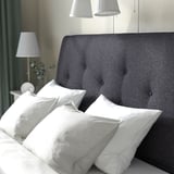IDANÄS Upholstered bed frame, Gunnared dark gray, Full/Double