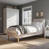 IDANÄS Upholstered bed frame, Gunnared pale pink, Twin