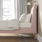 IDANÄS Upholstered bed frame, Gunnared pale pink, Twin