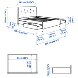 IDANÄS Upholstered storage bed, Gunnared dark gray, Queen