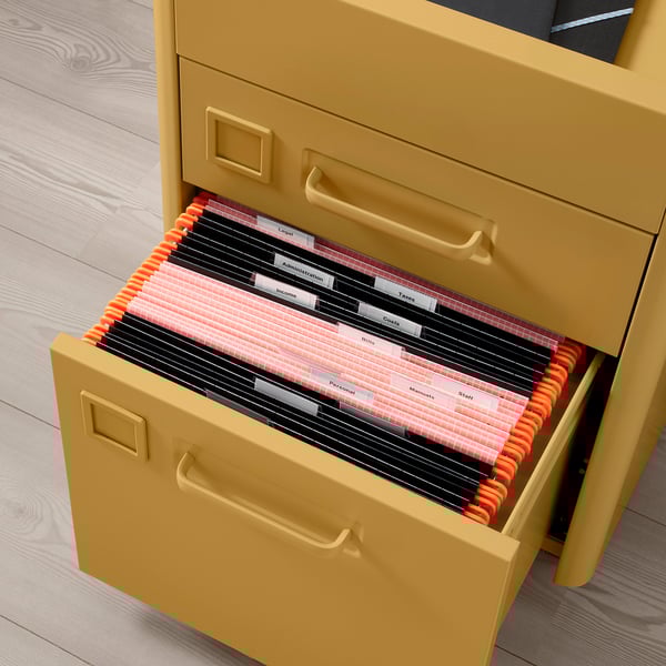 IDÅSEN Drawer unit on casters, golden brown, 16 1/2x24 "