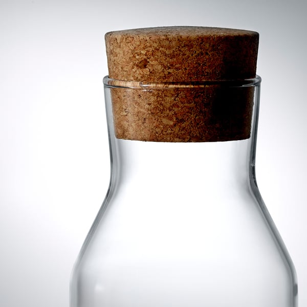 IKEA 365+ Carafe with stopper, clear glass/cork, 34 oz