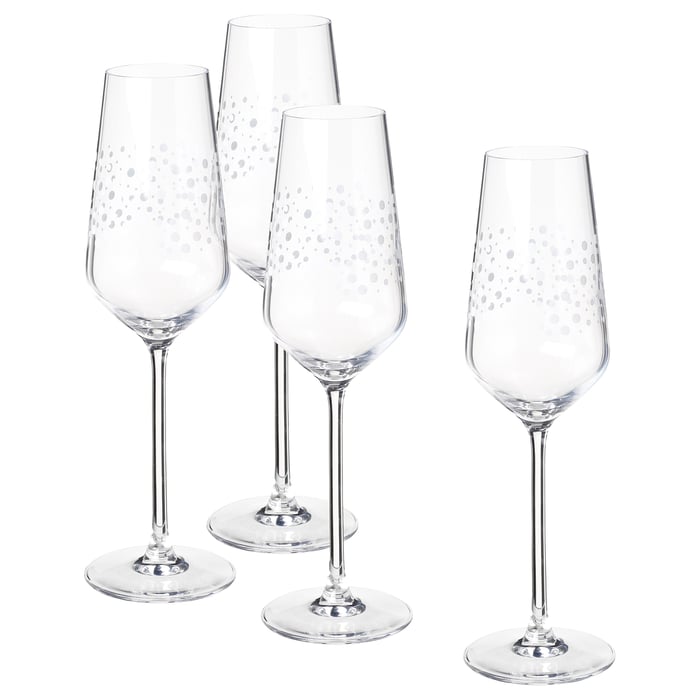 INBJUDEN Champagne flute, clear glass, 8 oz (24 cl) IKEA