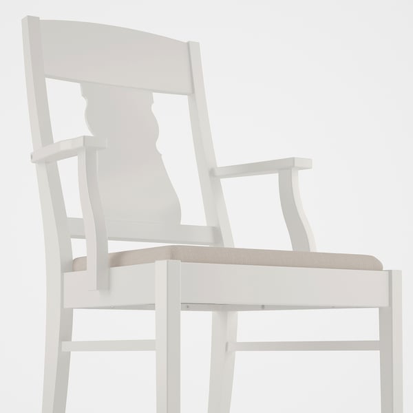 INGATORP Armchair - white, Nordvalla beige - IKEA