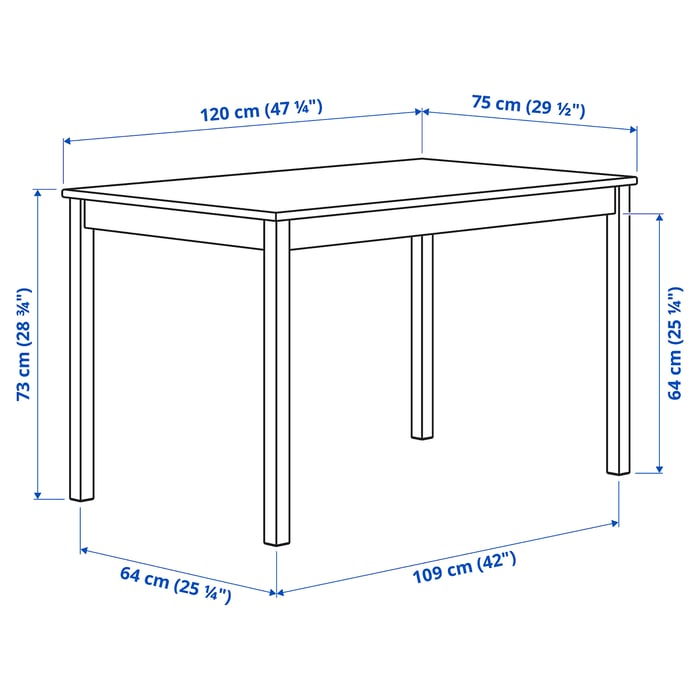 INGO table, pine, 120x75 cm (471/4x291/2") IKEA CA