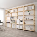 IVAR 4 section shelving unit, pine, 135 3/8x11 3/4x89 "